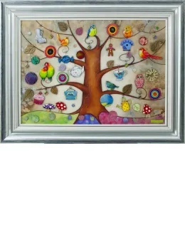 Tree Of Gifts - Silver-Blue Framed