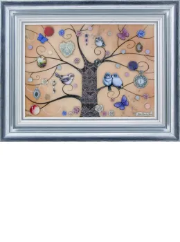Lace Tree - Silver-Blue Framed