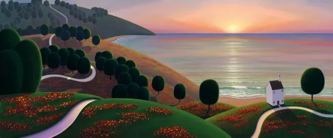 Sun Setting Over The Meadows - Canvas With Slip Sun Setting Over The Meadows - Canvas With Slip