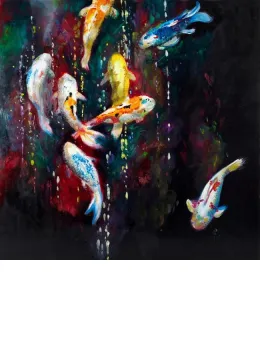 Tranquility I - (Koi Carp) - Framed