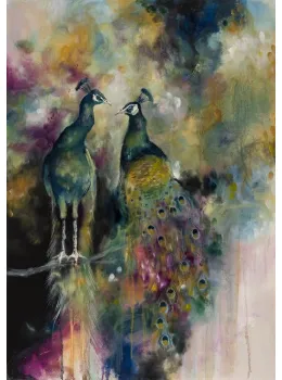 Devine (Peacocks) - Canvas - Framed