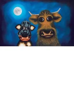 Calf Vader And Chewie The Cud - Box Canvas