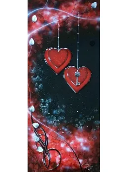 Love Is The Key - Red - Black Framed