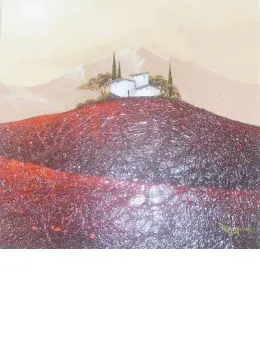 Tuscany I (Red) - Original - Framed