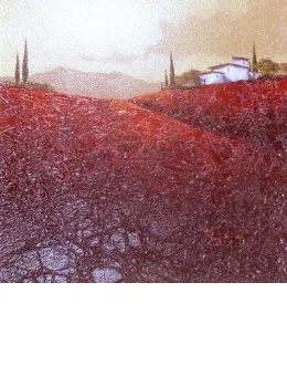 Tuscany II (Red) - Original - Framed