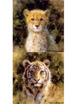 Cheetah & Tiger Cub - Mini Collection - Mounted