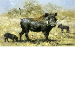 Warthog Family - Mounted