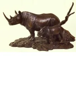 Tsavo Rhino - Sculpture - Bronze