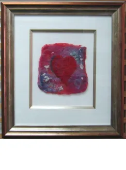 Heartfelt I (Felt Art) - Original - Framed