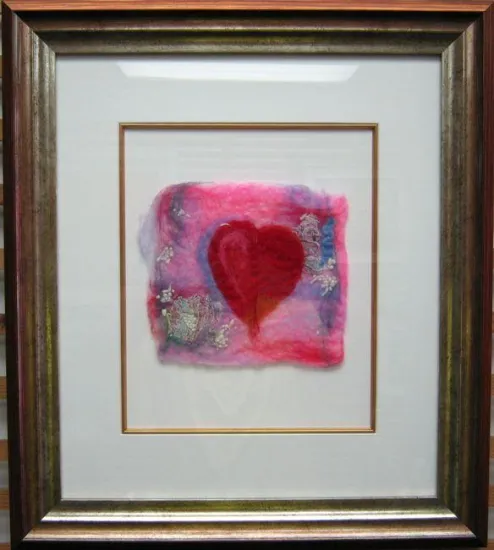 Heartfelt II (Felt Art) - Original - Framed