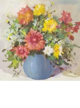 Chrysanthemums - Mounted