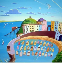 Tenby Harbour - Canvas - Box Canvas