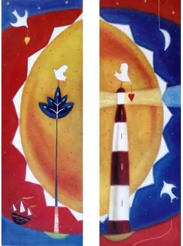 Hold Out Your Heart & Light Up Your Love (Diptych) - Mounted
