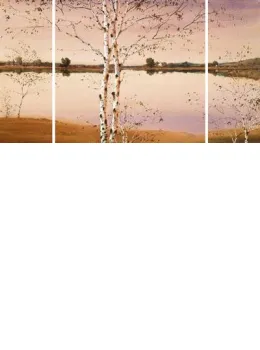 Lakeside Panorama (Triptych) - Mounted
