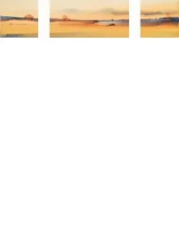 Golden Reflection (Triptych) - Mounted