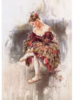 In A Dress From Manon - Mounted