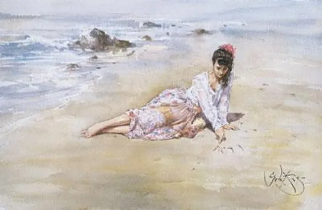 Letters In The Sand - Mounted