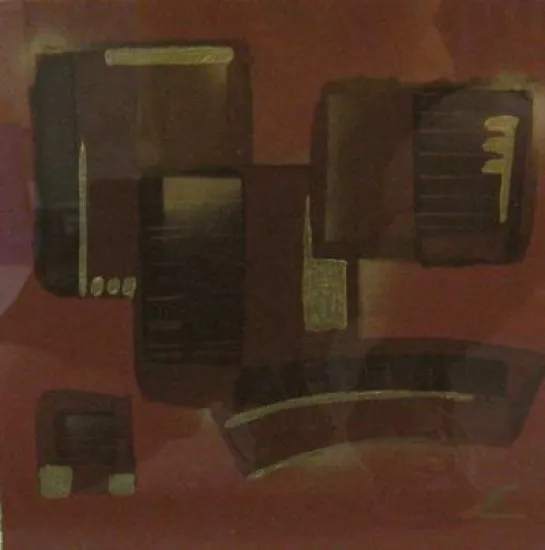 Brown & Gold Abstract - Mounted