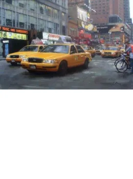 Yellow Taxi II - Original - Framed
