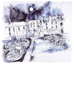 Moon At Tobermoray (Pen & Ink) - Mounted