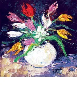 Mixed Tulips With White Daisies - Board Only