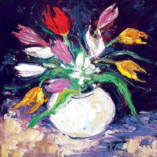 Mixed Tulips With White Daisies - Board Only Mixed Tulips With White Daisies - Board Only