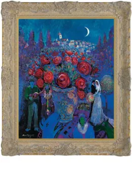 Wedding Flowers In The Style Of Marc Chagall - Framed