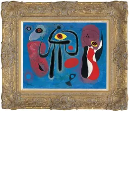 Children Frightened By A Spider In The Style Of Miro - Framed