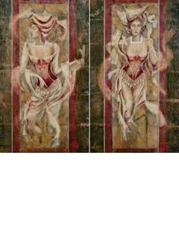 Queen Of Hearts & Diamonds (Pair) - Mounted