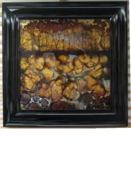 Brown Abstract Tree II - Square - Original - Framed