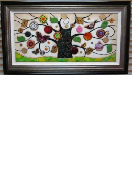 Tree Of Tranquility, Landscape (Green Base) - Original - Framed