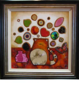 What's New Pussycat (Pink) - Original - Framed