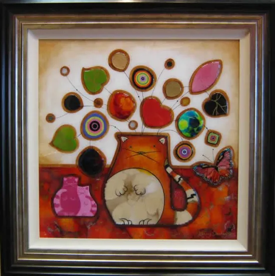 What's New Pussycat (Pink) - Original - Framed What's New Pussycat (Pink) - Original - Framed