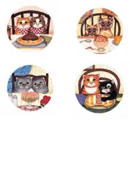 Greedy Cats (Set of 4) - Mounted
