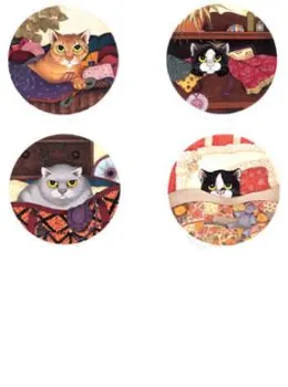 Lazy Cats (Set of 4) - Mounted