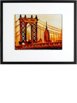 Manhattan Bridge - Orange - Framed