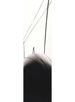 Man Walking Through Tel. Poles - Mounted