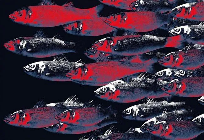 Go With The Flow -Red/Silver - Framed