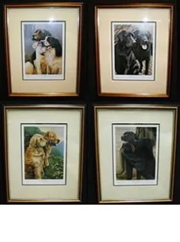 All 4 Collector Editions Gun Dogs - Dark Wood Framed
