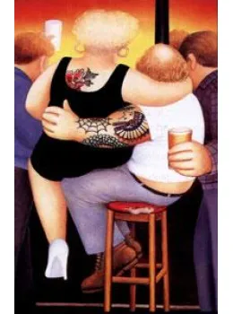 Two On A Stool - Mounted