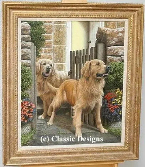 Reception Committee (Golden Retrievers)