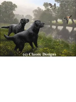 Bank Raiders - Black Labradors - Mounted