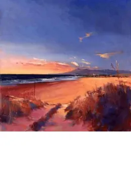 A World Suffused With Fire As The Sun Sets Over The Distant Shores - Mounted
