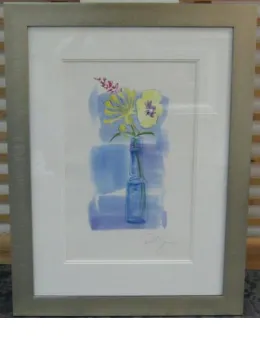 Blue Vase I - Original - Framed