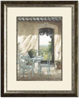 Sunlit Terrace - Framed