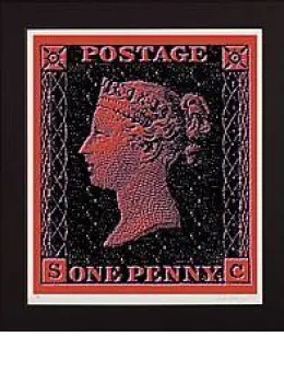 Penny Black - Red - Mounted