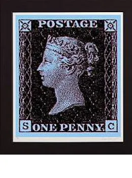 Penny Black - Blue - Mounted