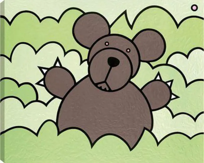 Bear In Bush - Box Canvas Bear In Bush - Box Canvas