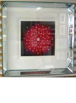 Starburst Red - Original - Mirrored Framed