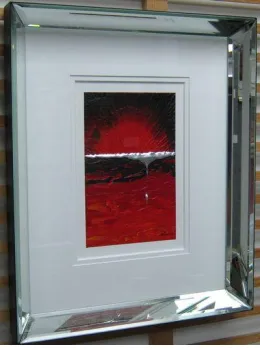 Red Sunrise - Original - Mirrored Framed